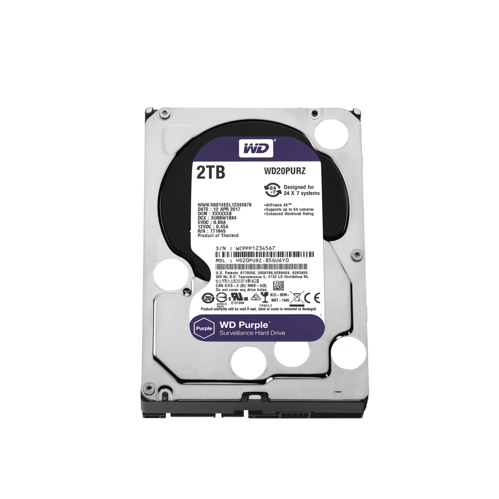 Disco Duro Para Videovigilancia Western Digital Purple 3 5 2TB SATA