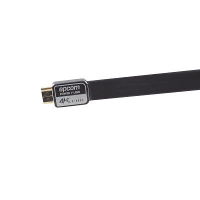 Cable HDMI Epcom Power Line, Versión 2.0 Plano de 1.8 Metros, Optimizado,  para Resolución 4K Ultra