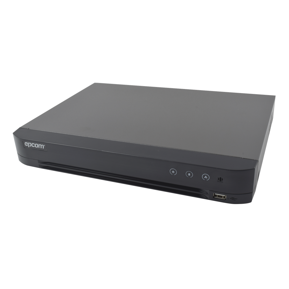 DVR 4 Megapixel Lite Epcom,16 Canales TurboHD + 8 Canales IP, 1 Bahías